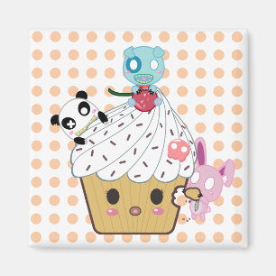Cupcake Attack! (>_<) Magnet