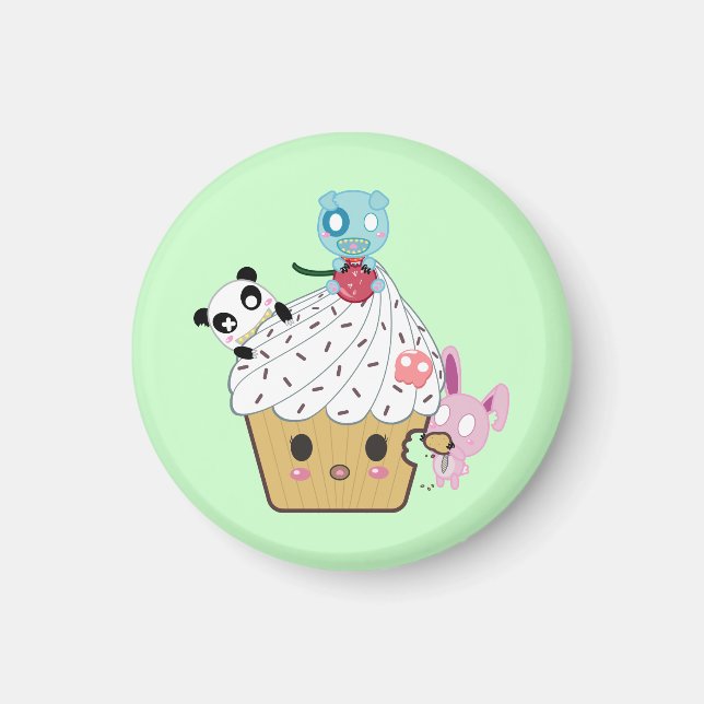 Cupcake Attack! (>_<) Magnet (Front)