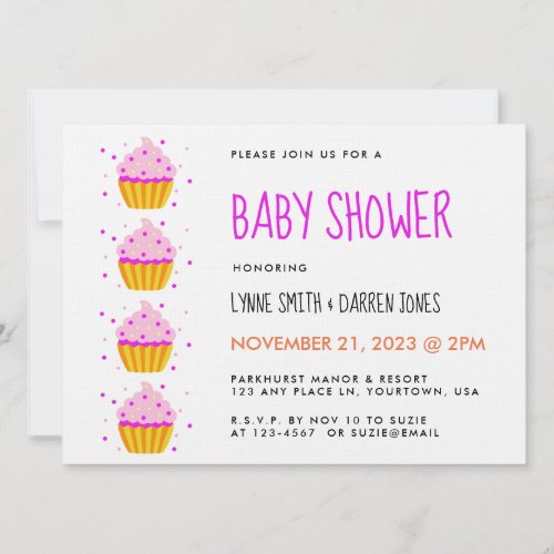 Cupcake Baby Shower Invitation