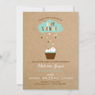 Cupcake Baby Sprinkle Baby Shower Invitation