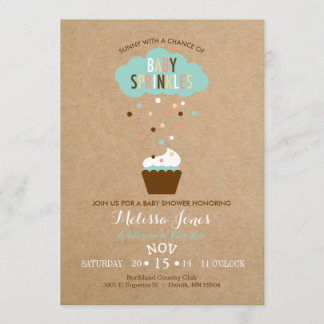 Cupcake Baby Sprinkle Baby Shower Invitation