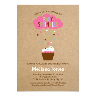 Cupcake Baby Sprinkle Baby Shower Invitation