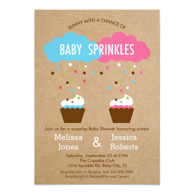 Cupcake Baby Sprinkle Baby Shower Invitation