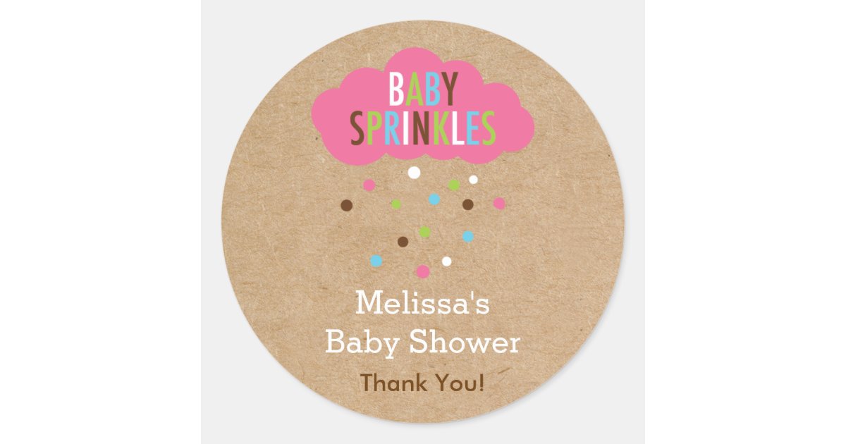 Cupcake Baby Sprinkle Baby Shower Sticker Zazzle