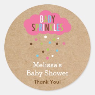 Cupcake Baby Sprinkle Baby Shower Sticker