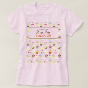 Cupcake Background, Charity Bake Sale Event T-Shirt