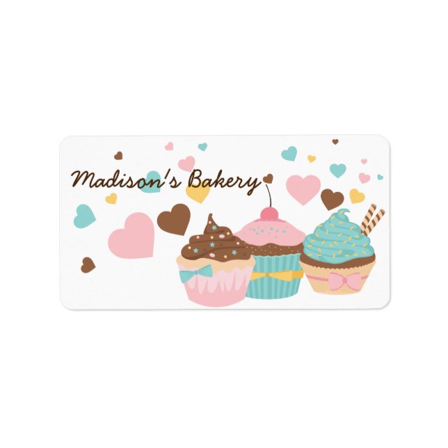 Cupcake Baked Goods Customizable Label (Front)