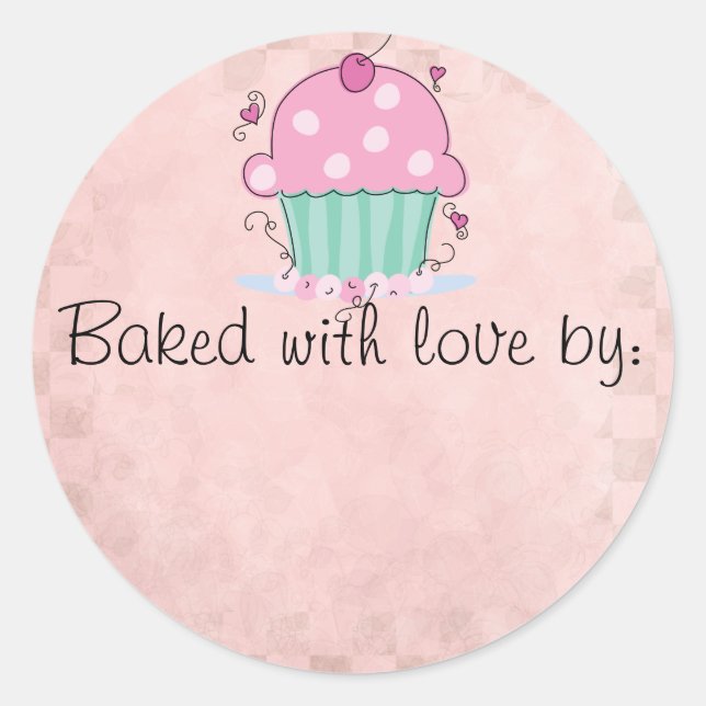 Cupcake Baked with Love Labels (Front)