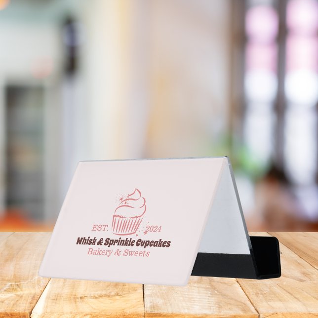 Cupcake Baker Bakery Chef Catering Business Desk Business Card Holder (Creator Uploaded)