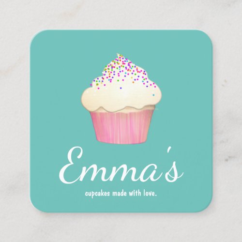 Cupcake Baker Bakery Chef Catering Square Business Card