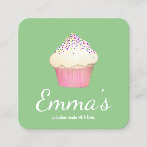 Cupcake Baker Bakery Chef Catering Square Business Card