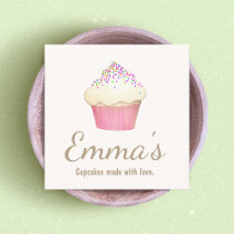 Cupcake Baker Bakery Chef Catering Square Business Card