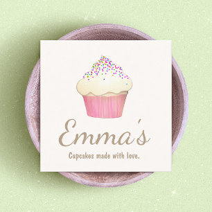 Cupcake Baker Bakery Chef Catering Square Business Card