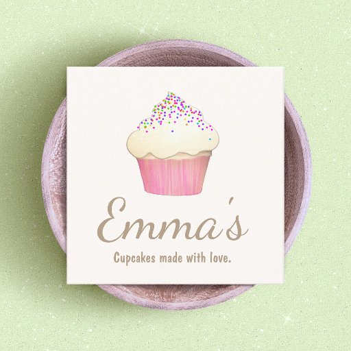 Customizable Cupcake Baker Bakery Chef Catering Square Business Card