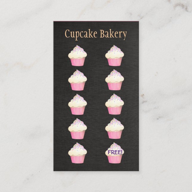 Cupcake Baker Bakery Customer Loyalty Punch (Front)
