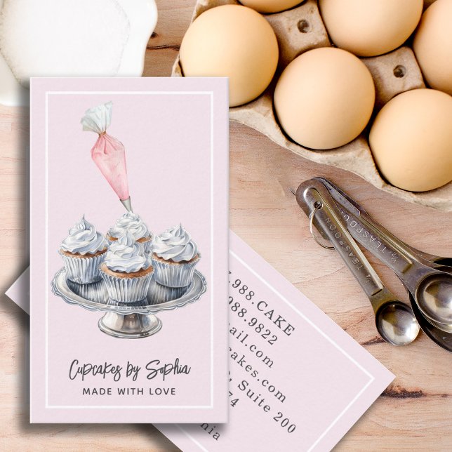 Cupcake Baker Bakery Pastry Chef Catering  Business Card (Creator Uploaded)