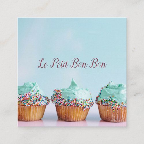Cupcake Baker Bakery Pastry Chef Catering Square Business Card