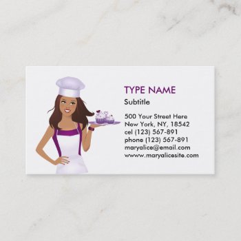 Cupcake Baker Business Card In Tan by ArtbyMonica at Zazzle