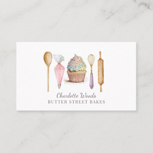 Cupcake Baker Pastry Chef Bakers Utensils Business Card