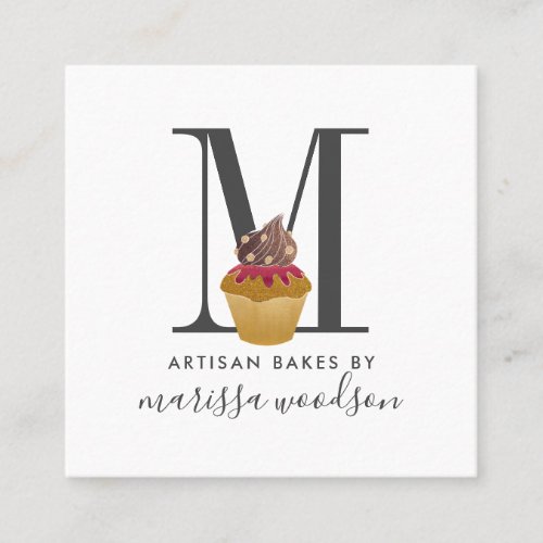 Cupcake Baker Pastry Chef Square Business Card