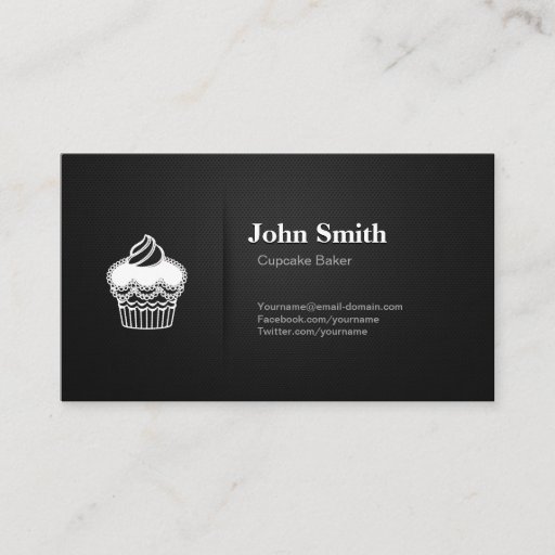 Customizable Cupcake Baker - Professional Premium Black Mesh Business Card Templates