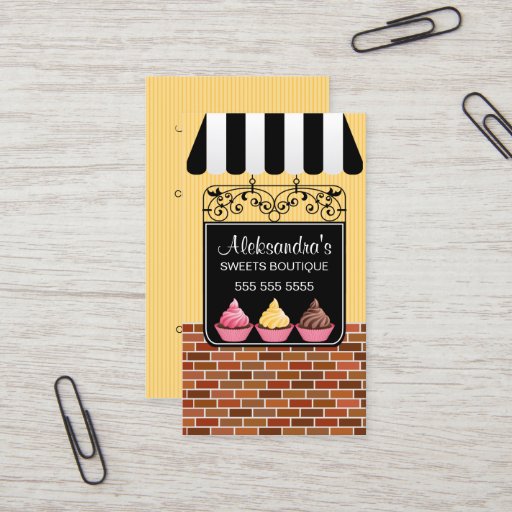 Customizable Cupcake Bakery Boutique Business Cards