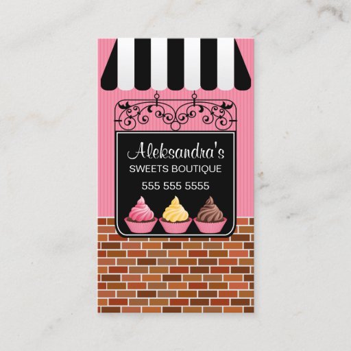 Customizable Cupcake Bakery Boutique Business Cards