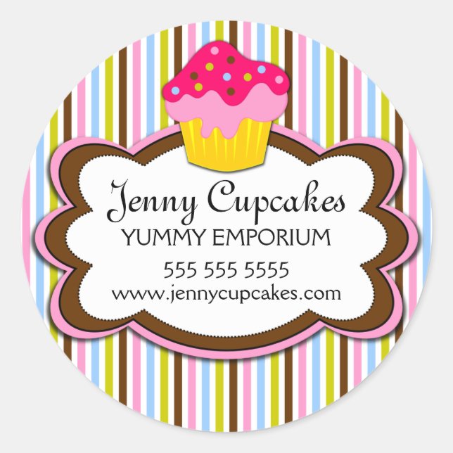Cupcake Bakery Box Seals (Front)