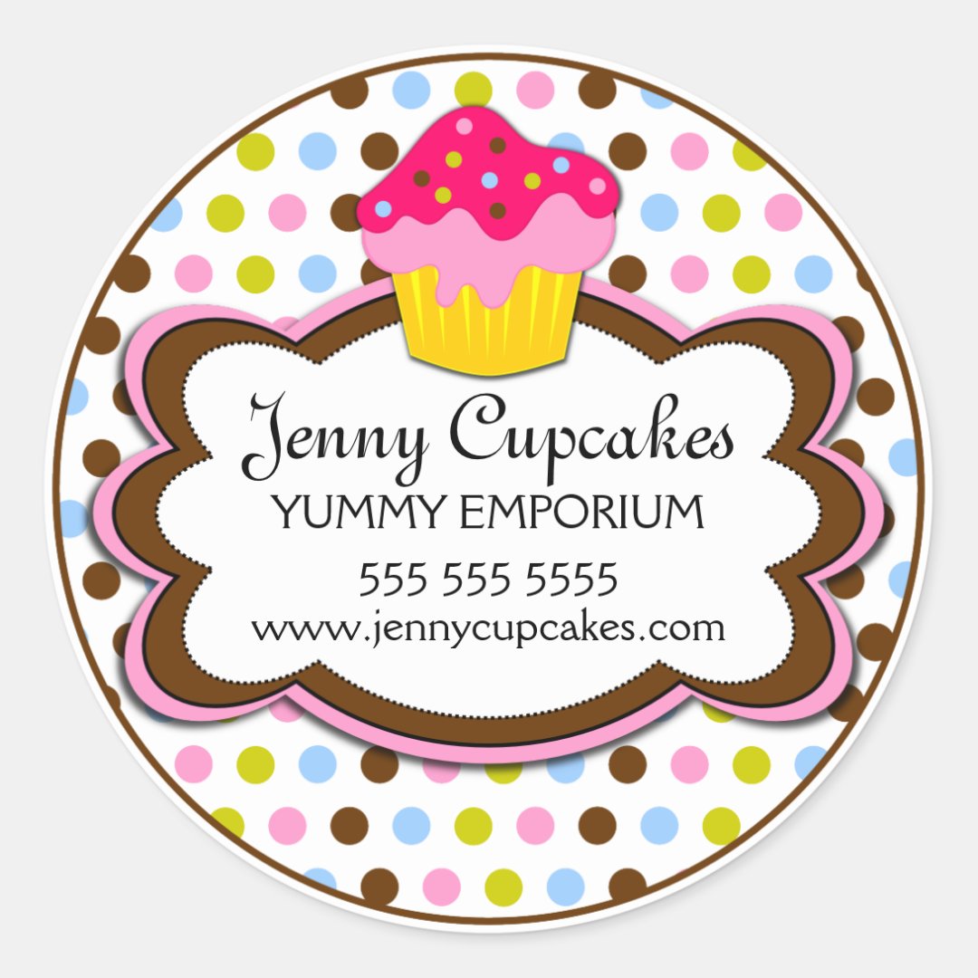 Cupcake Bakery Box Seals 