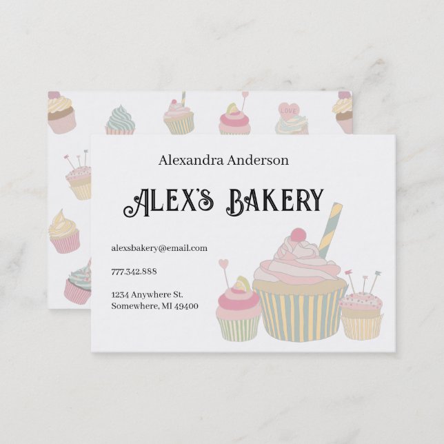 Cupcake Bakery Business  Business Card (Front/Back)