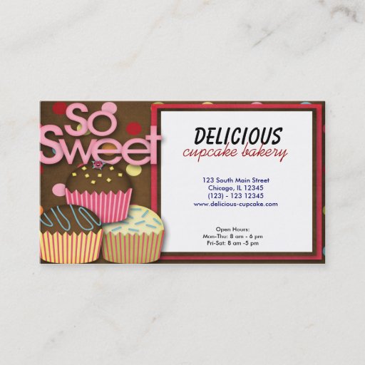 Customizable Cupcake Bakery Business Card