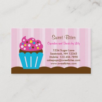 Cupcake Bakery Business Card by marlenedesigner at Zazzle
