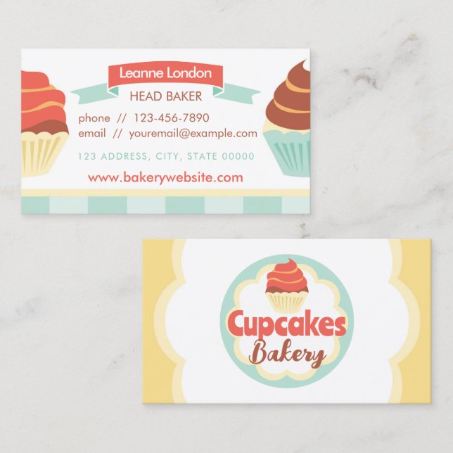 Cupcake Bakery Business Card (Front/Back)