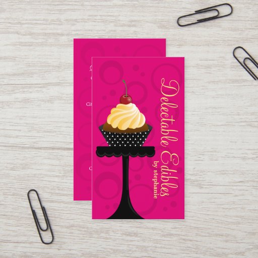 Customizable Cupcake Bakery Business Cards