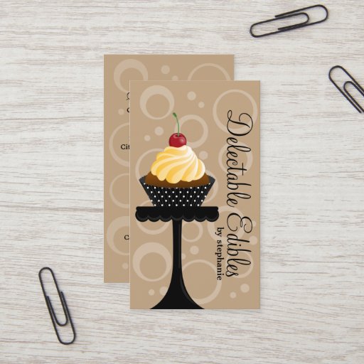 Customizable Cupcake Bakery Business Cards