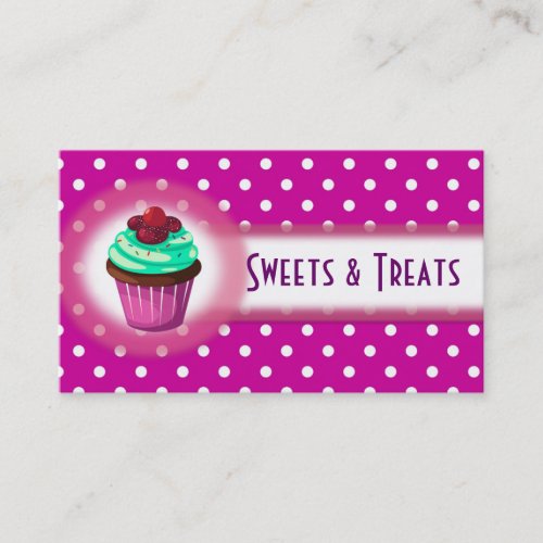 Cupcake Bakery Business Card Purple