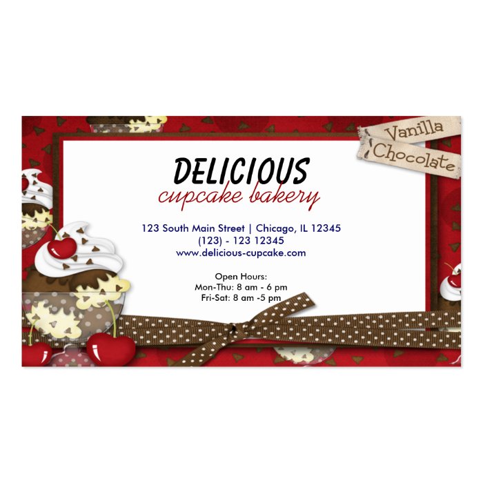 Cupcake Bakery Business Card Templates