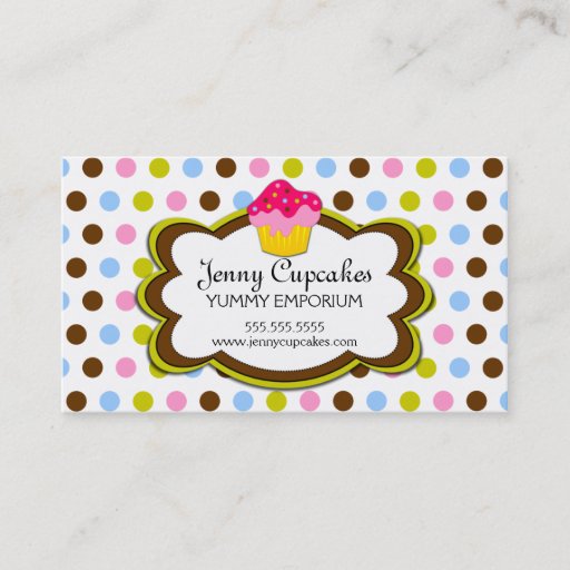 Customizable Cupcake Bakery Business Cards