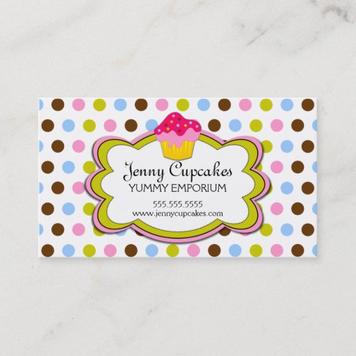 Customizable Cupcake Bakery Business Cards