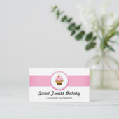 Cupcake Bakery Business Cards Cake Catering Pink (Standing Front)