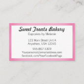 Cupcake Bakery Business Cards Cake Catering Pink (Back)