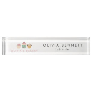 Cupcake Bakery Business Desk Name Plate