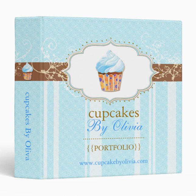 Cupcake Bakery Business Logo Portfolio Binder (Front/Spine)