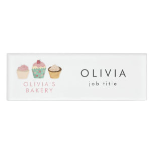 Cupcake Bakery Business Name Tag