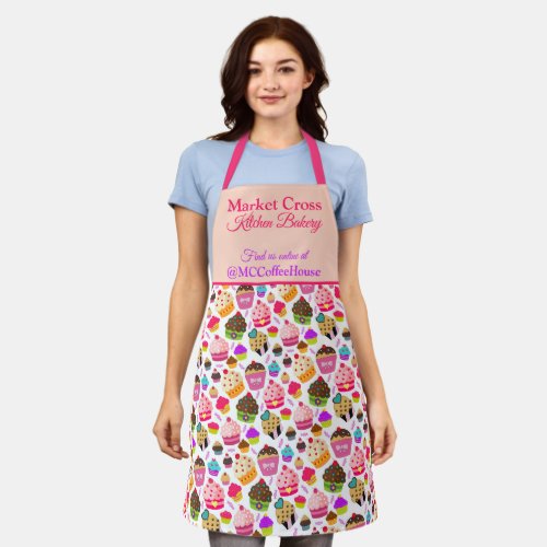 Cupcake Bakery Business Personalized Company Apron