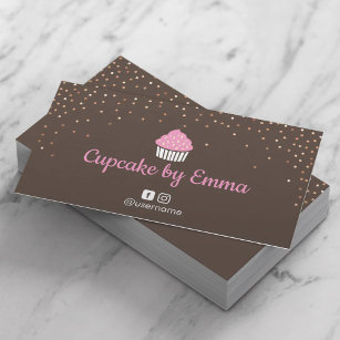 Cupcake Bakery Chocolate Sweet Social Media Business Card