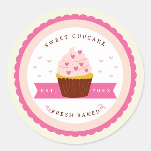 Cupcake Bakery  Classic Round Sticker