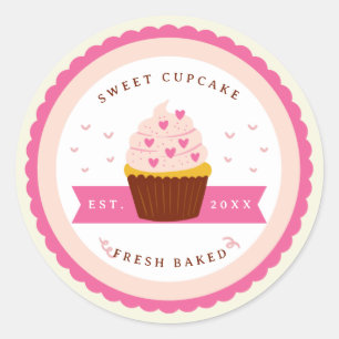 Cupcake Bakery  Classic Round Sticker