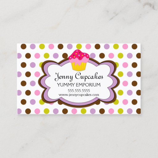 Customizable Cupcake Bakery Cloud Business Cards