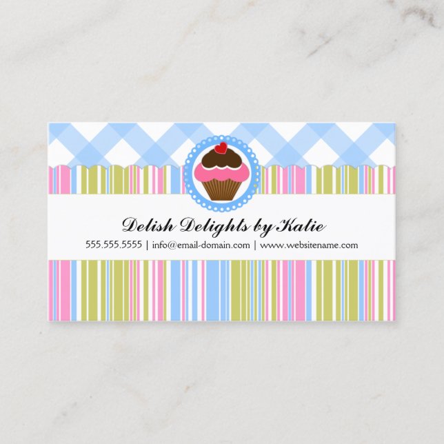 Cupcake Bakery Colorful Business Card (Front)